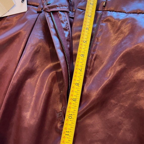 NWT- Tibi burgundy Liquid Drape ankle zip Pant Size 12 - Picture 12 of 15